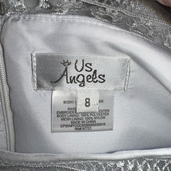 US Angels Communion Dress For Little Girls Size 8 - Picture 5 of 6